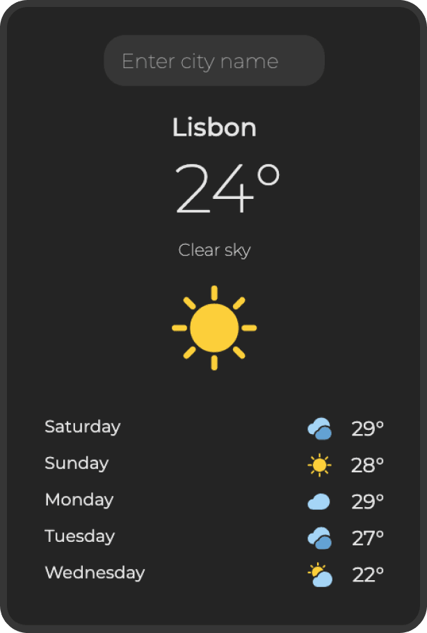 Preview Image of Weather React App